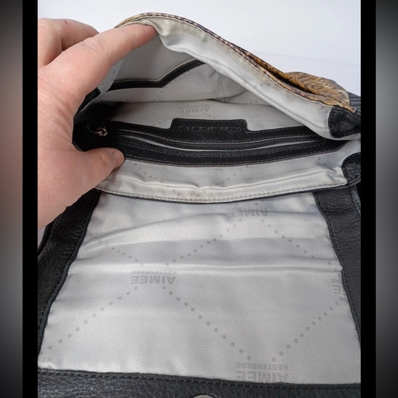 Aimee Kestenberg Animal Print Leather Polyester Roxy Crossbody Purse 9"W, 7"Tall - Picture 8 of 12